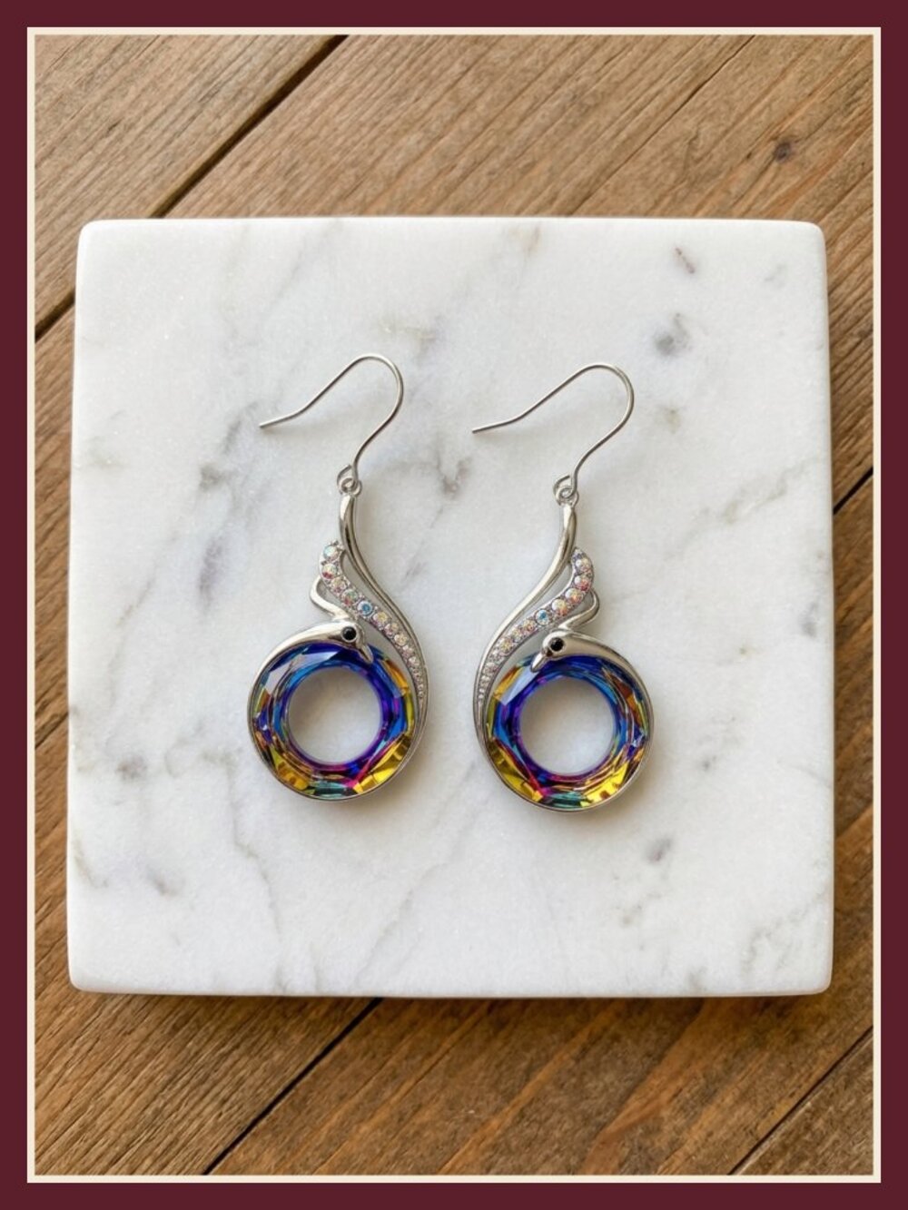 Women's Phoenix Dangle Earrings Crystal French Wire Gift